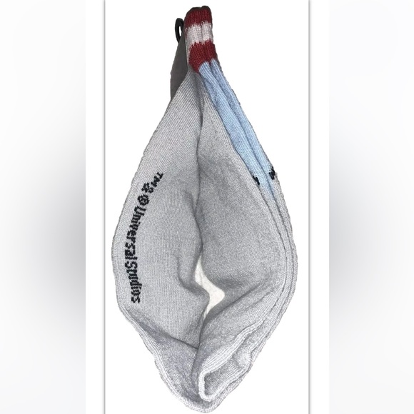 Jaws Crew Socks 1 Pair Men 6.5-12 Gray Blue Red Icon Spielberg Horror Film Shark - Picture 7 of 9